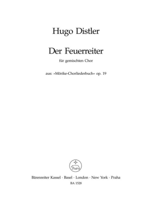 Der Feuerreiter aus op.19 fr gem Chor a cappella Partitur (dt)