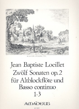 12 Sonaten op.2 Band 1 Nr.1-3 fr Altblockflte und Klavier Partitur und 2 Stimmen