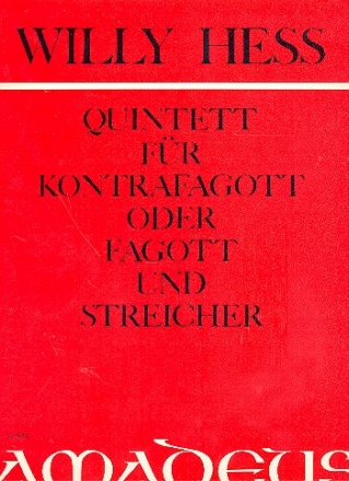 Quintett op.63 fr Fagott und Streichquartett 5 Stimmen und Klavierauszug