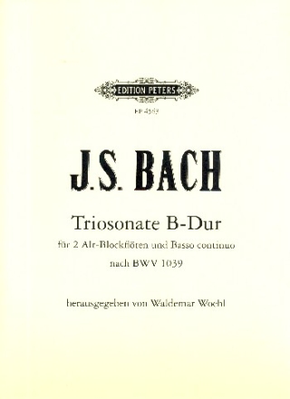 Triosonate B-Dur nach BWV1039 fr 2 Altblockflten und Bc