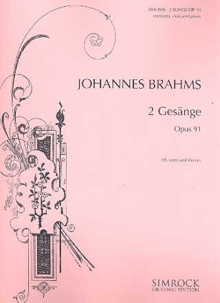 2 Gesnge op.91 fr Alt, Viola und Klavier