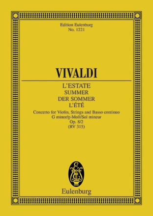 L'estate for violin, strings and bc score