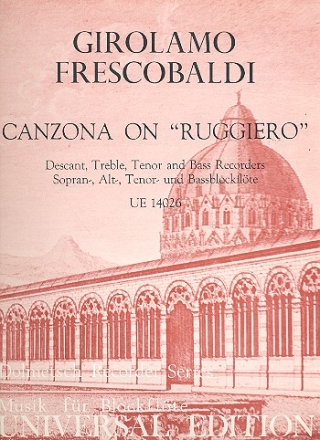 Canzona on Ruggiero fr 4 Blockflten (SATB) Partitur und 4 Stimmen