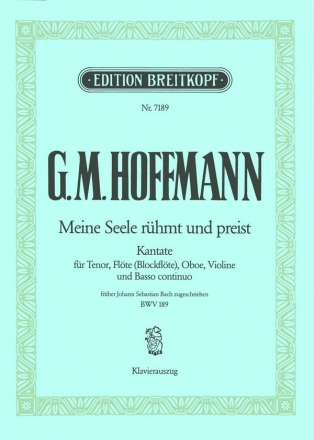 Meine Seele rhmt und preist Kantate Nr.189 BWV189 Klavierauszug (dt)