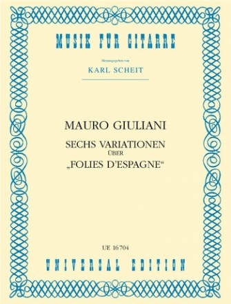 6 Variationen ber Folies d'Espagne fr Gitarre Scheit, Karl, ed