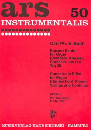 Konzert Es-Dur Wq35 fr Orgel, Streicher und Bc Partitur