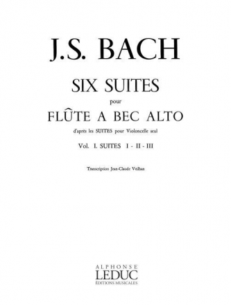 6 Suites vol.1 (nos.1-3) pour flte  bec alto d'aprs les suites pour violoncelle seul