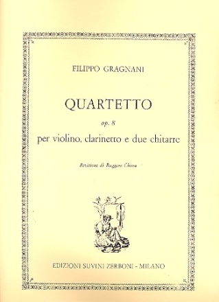 Quartetto op.8  per violino, clarinetto e 2 chitarre partitura e 4 parte