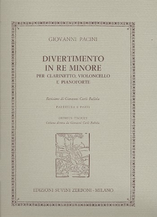 Divertimento re minore per clarinetto, violoncello e pianoforte