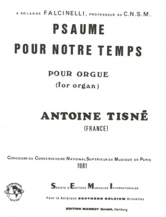 Psaume pour notre temps pour orgue