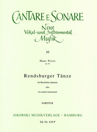 Rendsburger Tnze op.42 fr 4 Blockflten Partitur