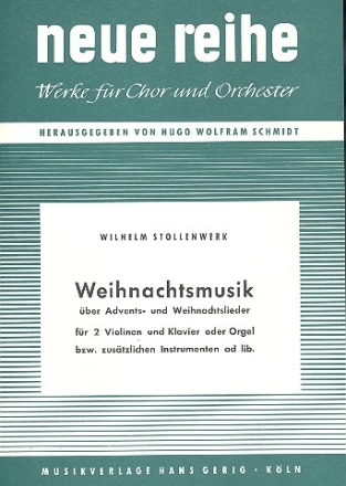 Weihnachtsmusik fr 2 Violinen und Klavier (Instrumente ad lib) Partitur (= Orgel)