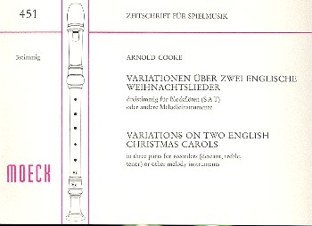 Variationen ber 2 englische Weihnachtslieder fr 3 Blockflten (SAT) Spielpartitur