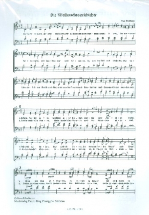 Die Weihnachtsgeschichte fr 1-4-stimmigen Chor und Tasteninstrument (Instrumente ad lib) Chorpartitur