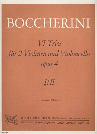 VI Trios op.4 Band 1 (Nr.1-3) für 2 Violinen und Violoncello Stimmen