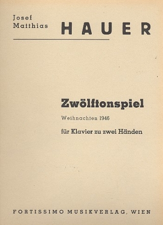 Zwlftonspiel Weihnachten 1946 fr Klavier