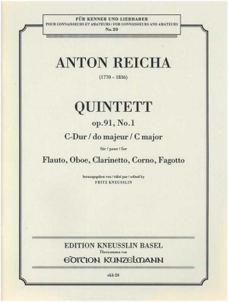 Quintett C-Dur op.91,1 fr Flte, Oboe, Klarinette, Horn und Fagott Stimmen