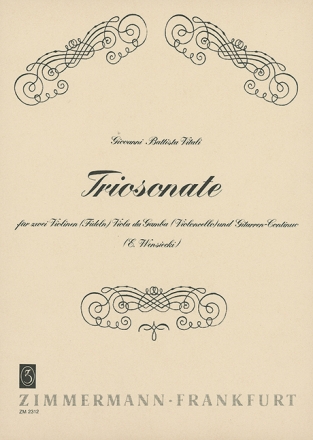 Triosonate fr 2 Violinen, Viola da gamba und gitarrencontinuo Partitur und 3 Stimmen