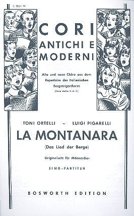 La Montanara fr Mnnerchor a cappella Chorpartitur