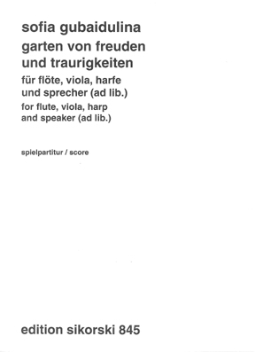 Garten von Freuden und Traurigkeiten fr Flte, Viola und Harfe, Sprecher ad lib. 3 Partituren