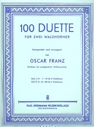 100 Duette Band 1 (Nr.1-53) für 2 Waldhörner Stimmen