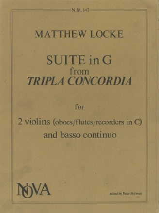 Suite in g Major from tripla concordia for 2 violins and bc score and 3 parts