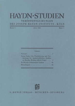 Haydn-Studien Band 1 Teil 1