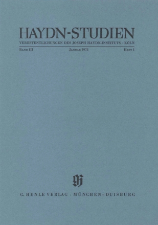 Haydn-Studien Band 3, Heft 1