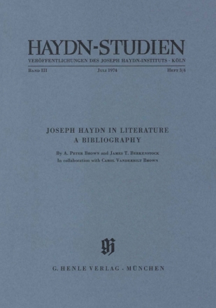 Haydn-Studien Band 3, Heft 3/4