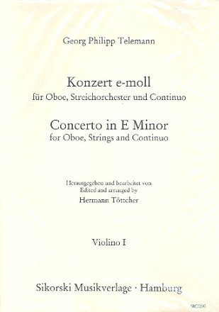 Konzert e-Moll fr Oboe, Streicher  und Bc Streicherset (3-3-2-3)
