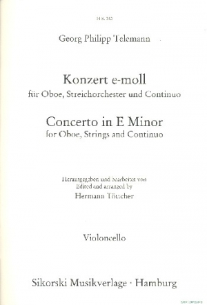 Konzert e-Moll fr Oboe, Streicher und Bc Cello/Ba
