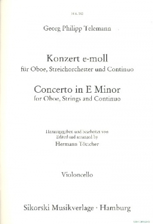 Konzert e-Moll fr Oboe, Streicher und Bc Cello/Ba