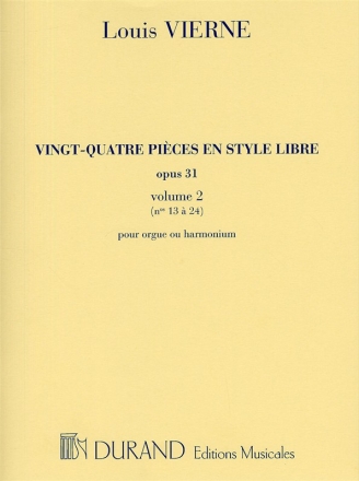 24 pices en style libre op.31 vol.2 (nos.13-24) pour orgue