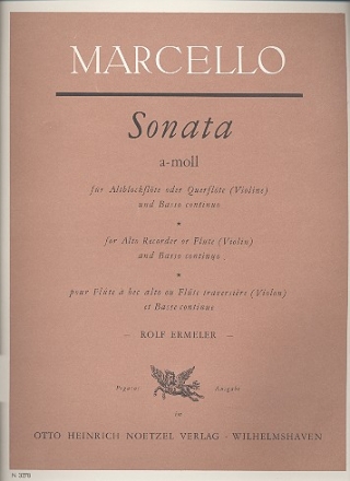 Sonata a-Moll op.1,11  fr Altblockflte und Bc Partitur und 2 Stimmen