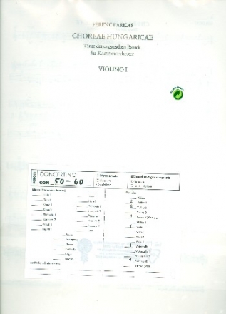 Chorae hungaricae fr Kammerorchester Streicher-Ergnzungssatz