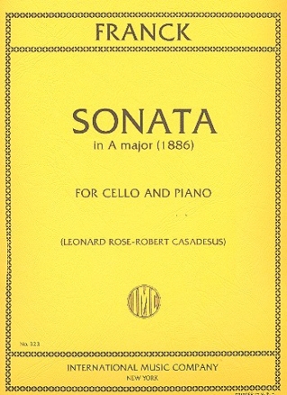 Sonata A major for cello and piano