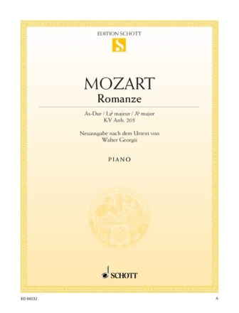 Romanze As-Dur KV Anh.205 fr Klavier