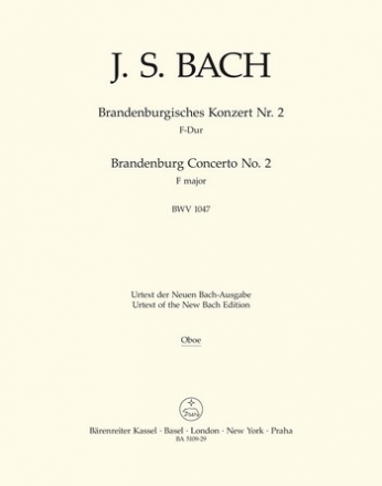 BRANDENBURGISCHES KONZERT NR.2 F-DUR BWV 1047 OBOE