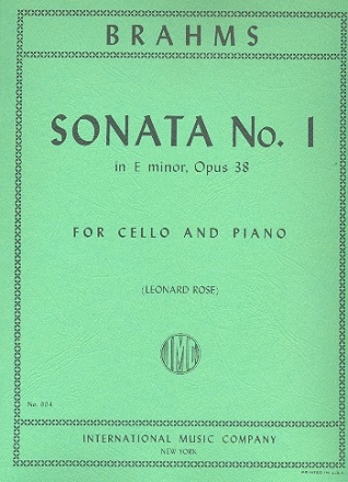 Sonata e minor op.38,1 for violoncello and piano