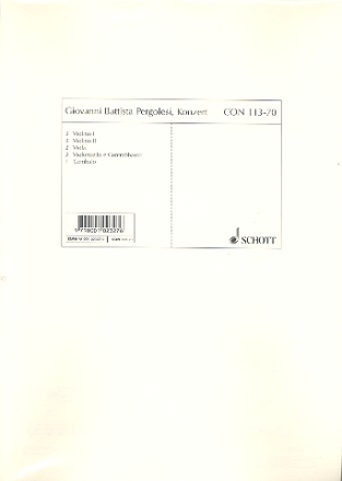 Konzert B-Dur fr Violine, Streicher und Basso continuo Stimmensatz - 5 Violinen I, 5 Violinen II, 3 Violen, 5 Violoncelli/Kon