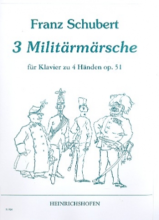 3 Militrmrsche op.51 fr Klavier zu 4 Hnden