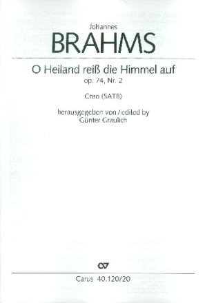 O Heiland rei die Himmel auf op.74,2 fr gem Chor a cappella Partitur