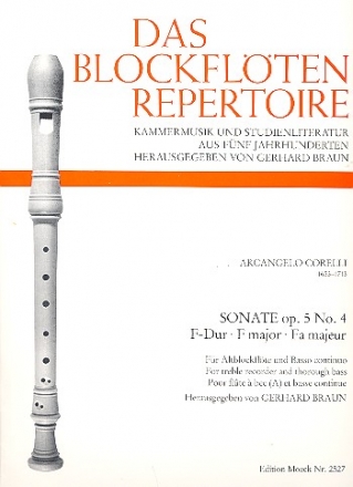 Sonate F-Dur op.5,4 fr Altblockflte und Bc