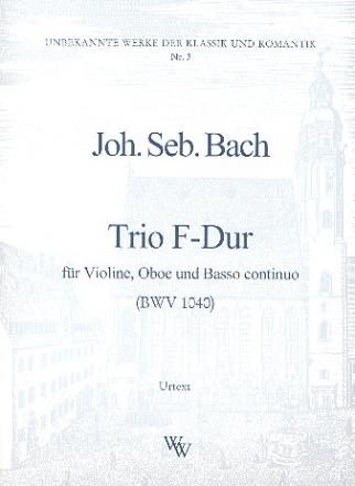 Trio F-Dur BWV1040 fr Violine, Oboe und Bc Stimmen
