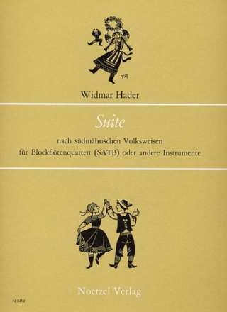 Suite nach sdmhrischen Volksweisen fr 4 Blockflten (SATB Partitur und Stimmen