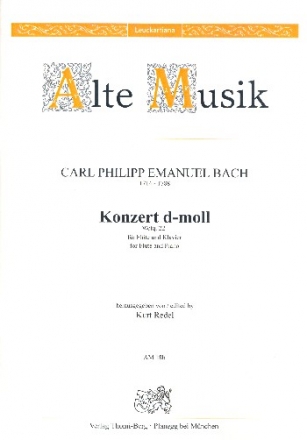 Konzert d-Moll Wq22  fr Flte und Streichorchester fr Flte und Klavier