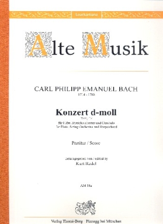 Konzert d-Moll Wq22 fr Flte und Streichorchester Partitur (= Cembalo)