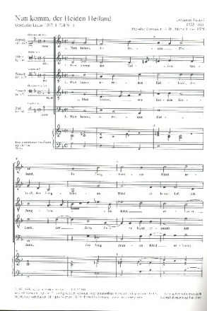 Nun komm, der Heiden Heiland fr gem Chor (SATTB), Bc Partitur