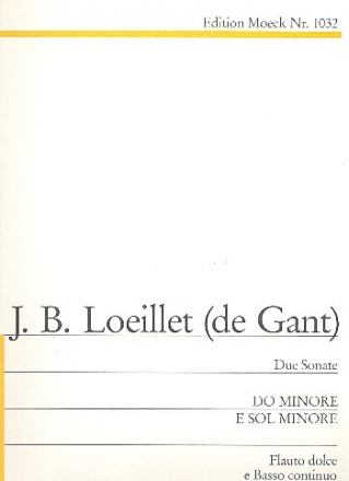 2 Sonaten c-Moll op.2,5 und g-Moll op.4,6 fr Altblockflte und Bc Partitur und 2 Stimmen