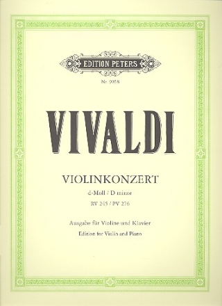 Konzert d-Moll PV276 fr Violine und Streicher fr Violine und Klavier